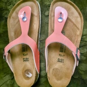 Birkenstock Coral Sandals with Gem Detail Size 7